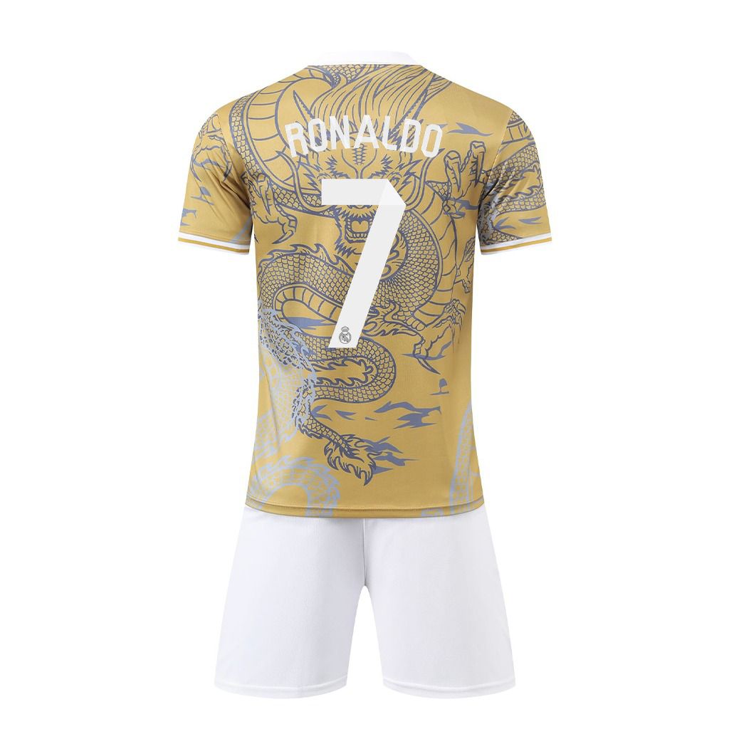 RONALDO #7 MADRID GOLDEN DRAGON EDITION SOCCER KIT