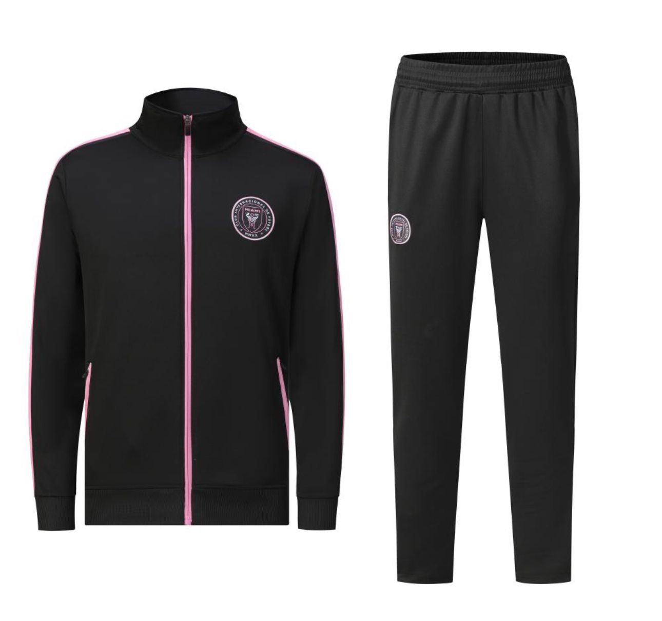 ADULT BLACK WITH PINK STRIPES MIAMI TRAINING SUIT