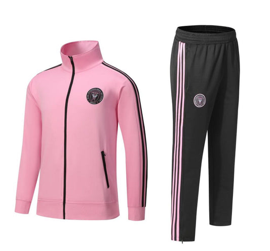 ADULT PINK  WITH BLACK STRIPES MIAMI TRAINING SUIT