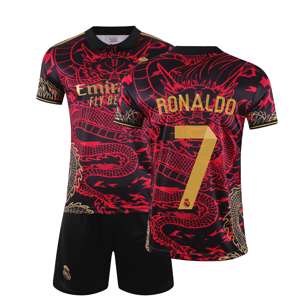 RONALDO #7 MADRID SPECIAL EDITION BLACK 24-25 SOCCER KIT