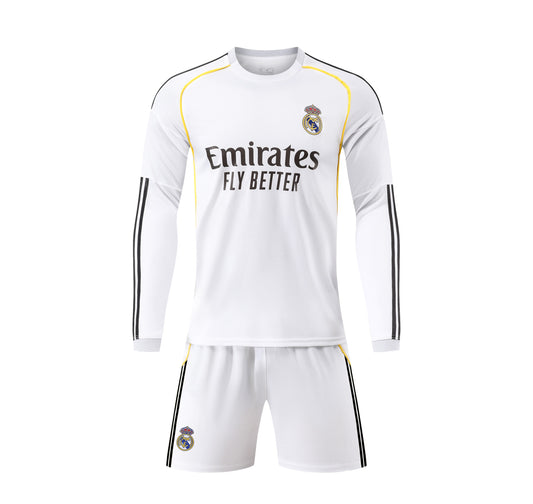 MBAPPE #10 MADRID HOME 25-26 LONG SLEEVE SOCCER KIT