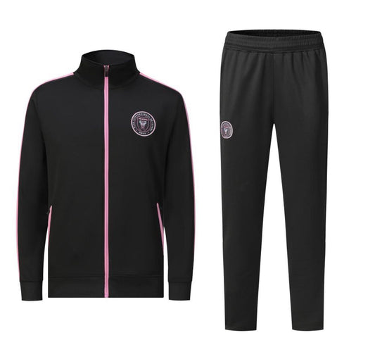 ADULT BLACK  WITH PINK STRIPES MIAMI TRAINING SUIT